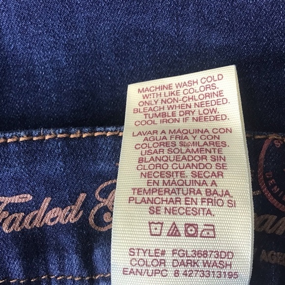 Faded Glory Core Boot Plus Size Dark Wash with contrast stitching Jeans Size 14 - Picture 8 of 8